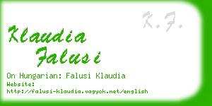 klaudia falusi business card